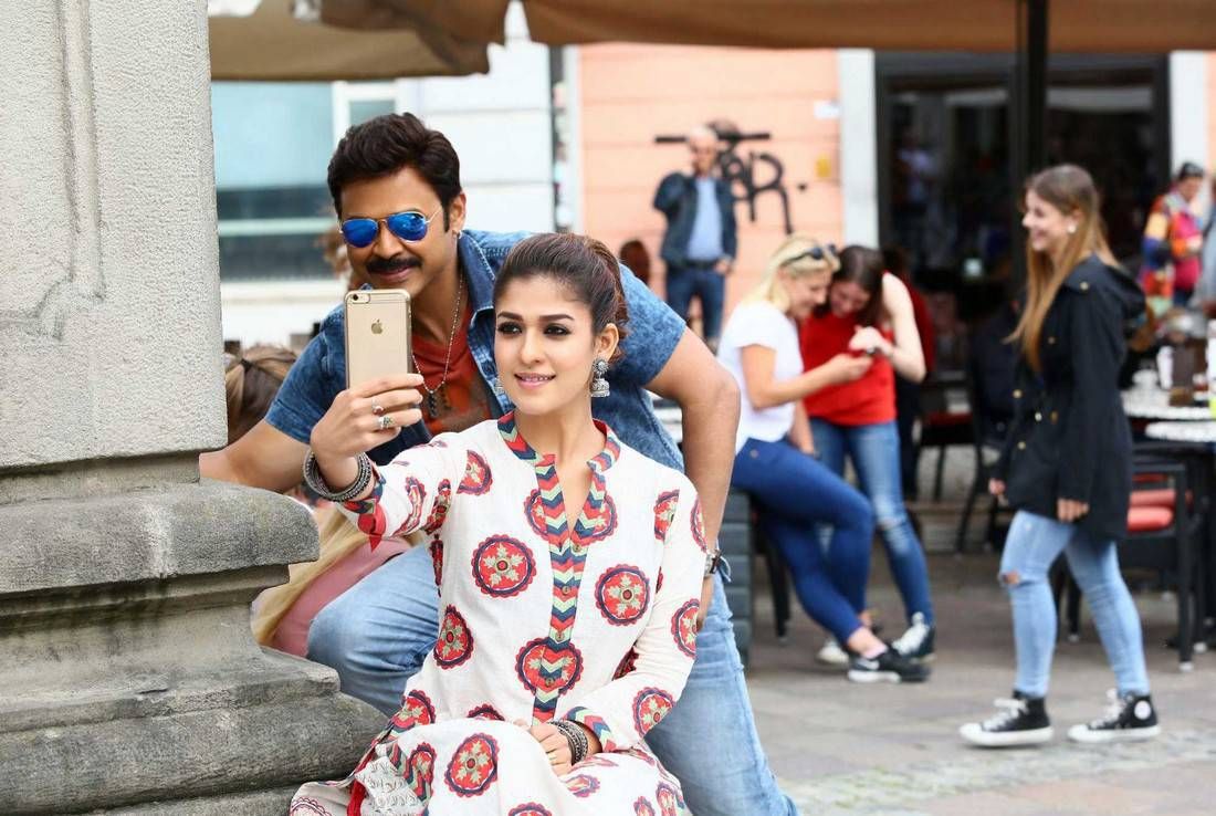 Venkatesh And Nayanthara Selfie Stills In Babu Bangaram Shooting Spot