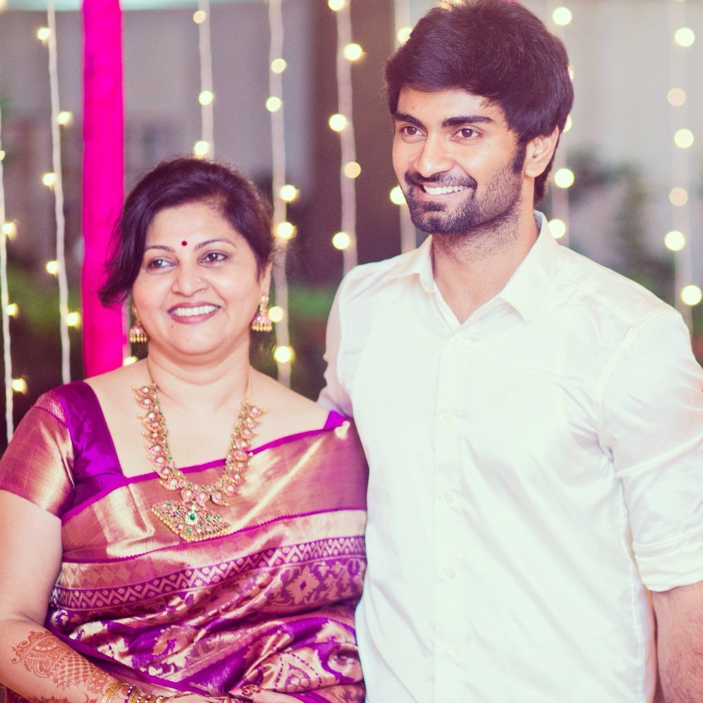Atharvaa With His Mother