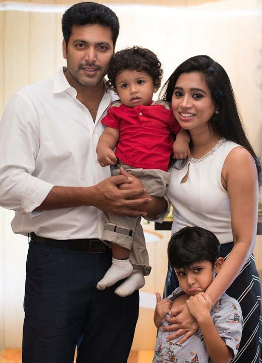 Jayam Ravi With His Wife And Cute Kids