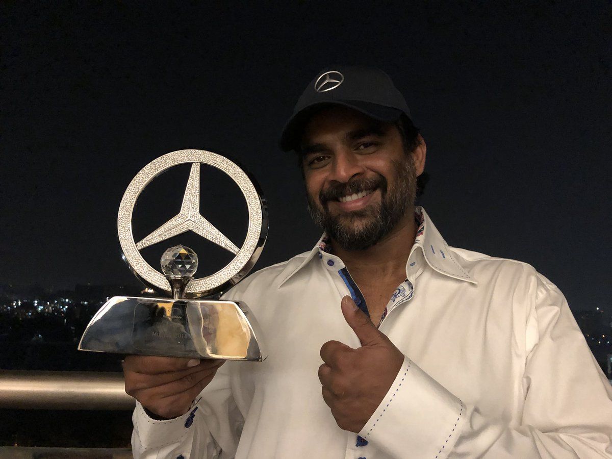 Madhavan With His Award