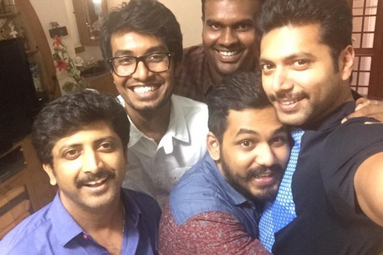 Jayam Ravi And His Cute Friends Selfie Image